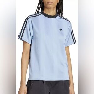 NWT adidas Originals Women's Adicolor Soccer Jacquard T-Shirt~Small~Blue~$40